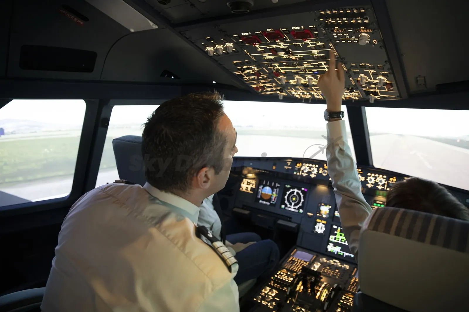 Airline crew during a recurrent evidence-based training session