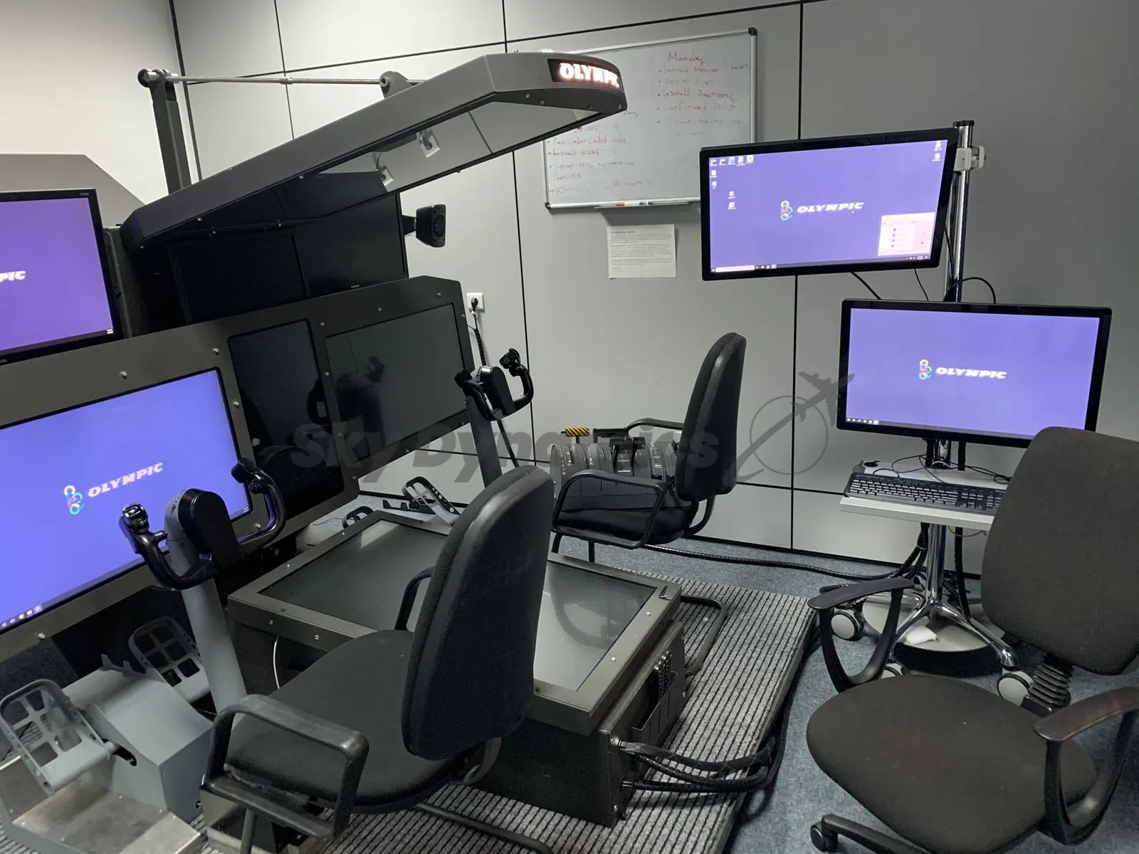 Bombardier Q400 simulator: overhead panel
