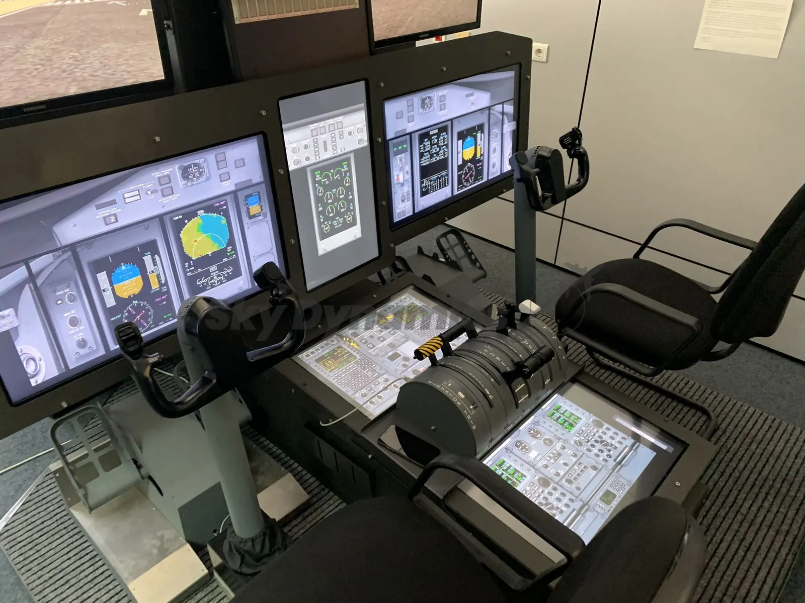 Bombardier Q400 simulator: rear cabin view