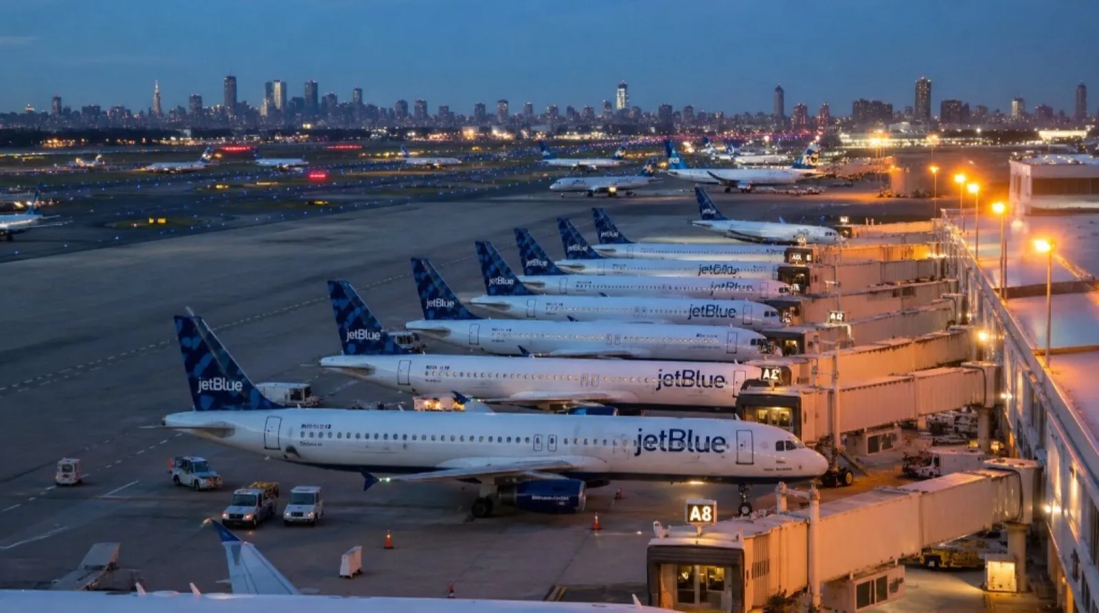 Aircraft fleet at airport gates
